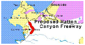 map of Hatton Canyon Freeway